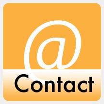 Contact icon.  Large at symbol with the words contact.